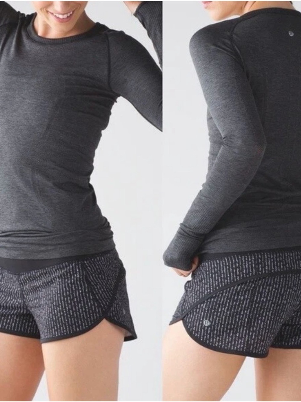 lululemon athletica Black Patterned Athletic Shorts